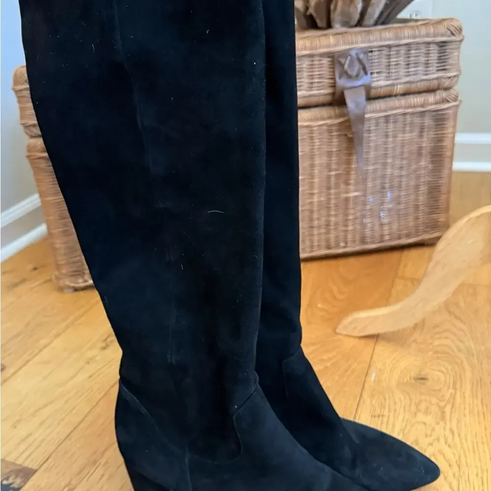 Sam Edelman Knee High Suede Boots Black Women’s 10.5 EUC
